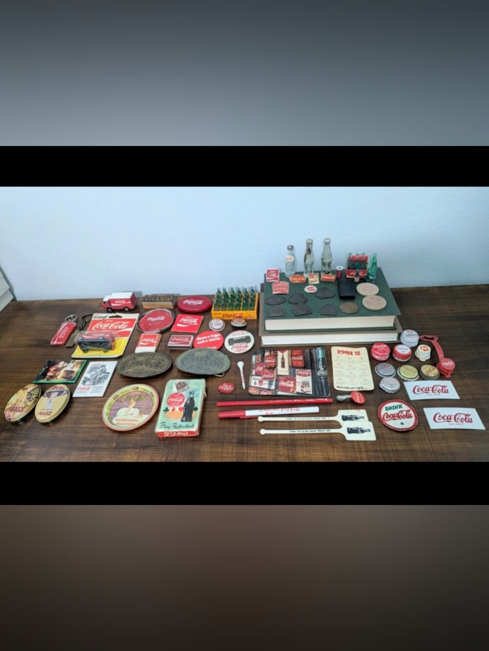 Huge Vintage Coca-Cola Collectibles Estate Lot - Corgi Diecast, Pins, Trays, Bot